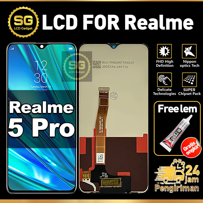 SG LCD Realme 5 Pro Fullset HP Touchscreen Realme 5 Pro Free Lem Glass Touch Screen Digitizer COD