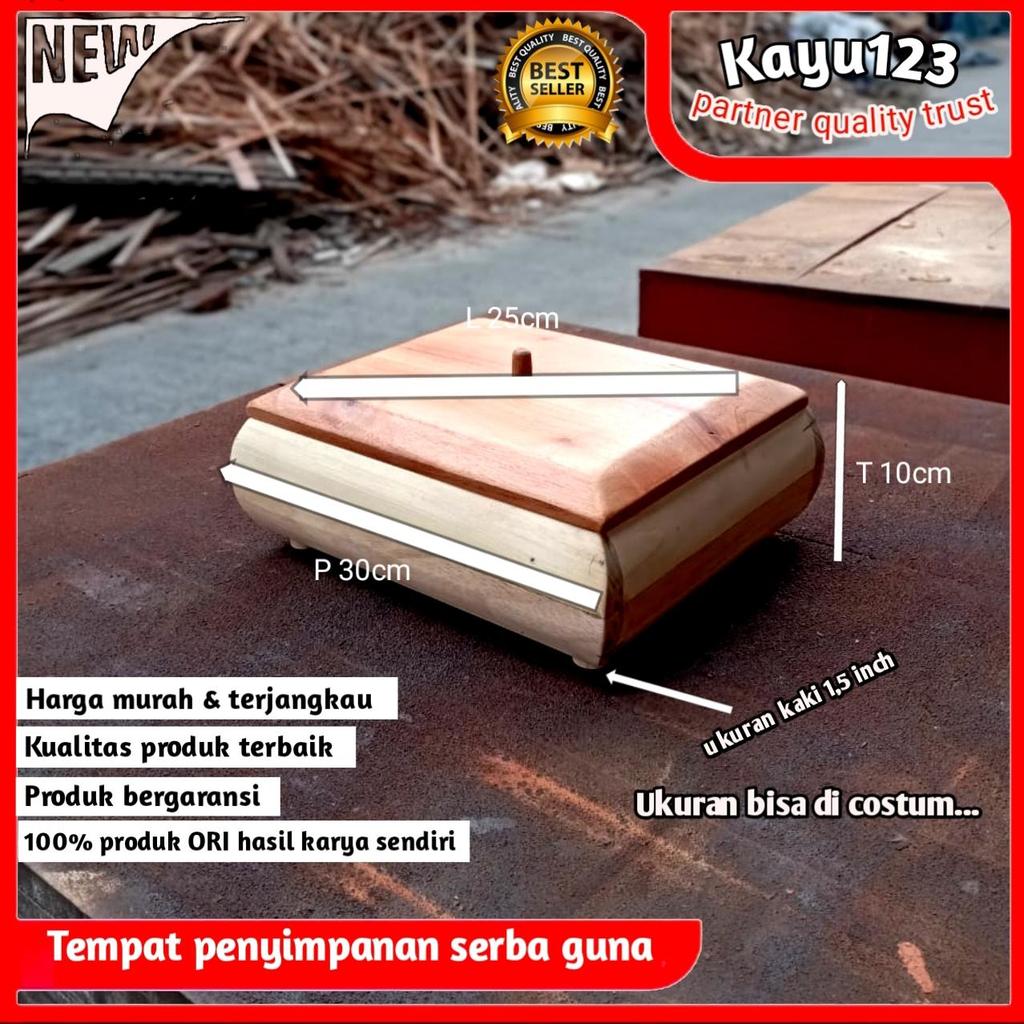 Wooden stronge Box 30x30x10 cm Tempat penyimpanan full kayu