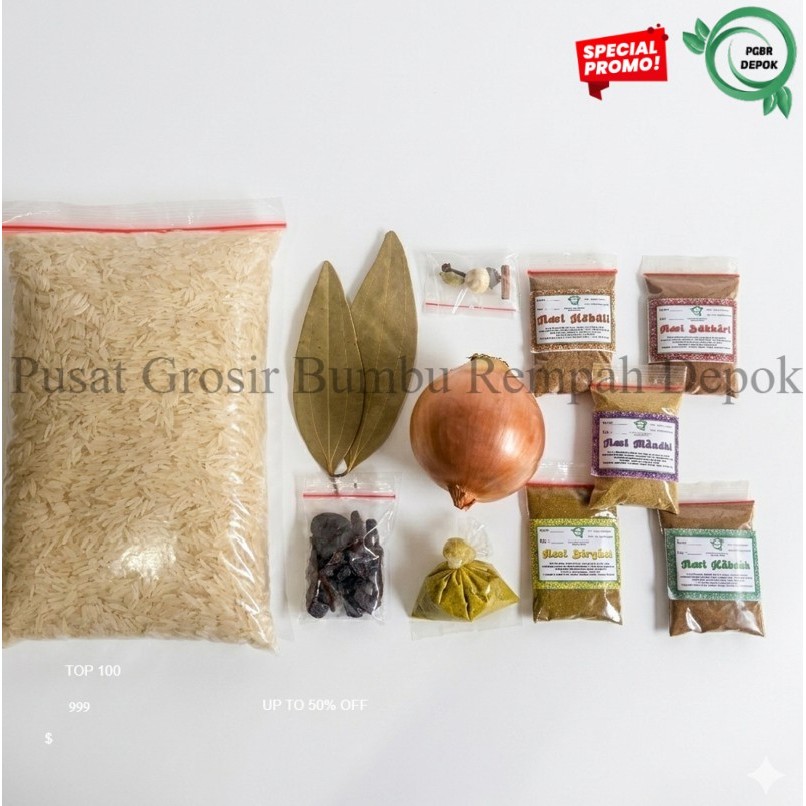Beras Basmati Asli 1 Kg Tambah Bumbu Kebuli Plus Rempah PGBR DEPOK