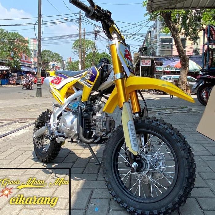 MOTOR MINI TRAIL 110CC LENKA RING 12-10 MESIN 4TAK - Kuning - Kuning