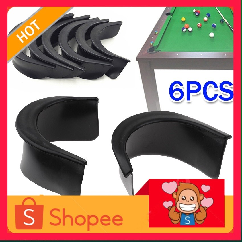 6Pcs/Set Poket Plastik Meja Billiard Karet Kecilin Lobang Meja Biliar Meja Billiard Pocket Biliar