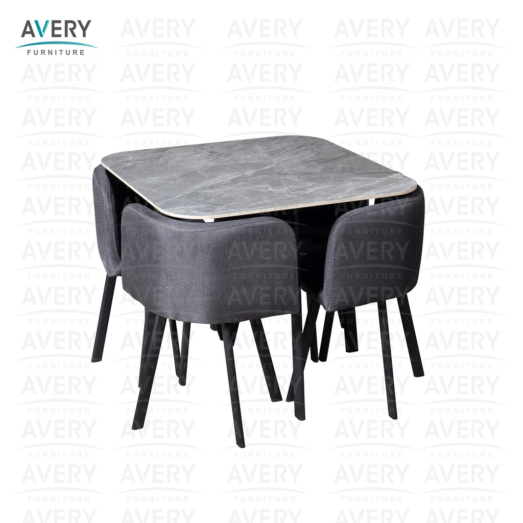 Avery - TSDN-TYSON SQUARE - Meja Makan Kotak 4 Kursi Ruang Makan / Meja Makan Set Aesthetic