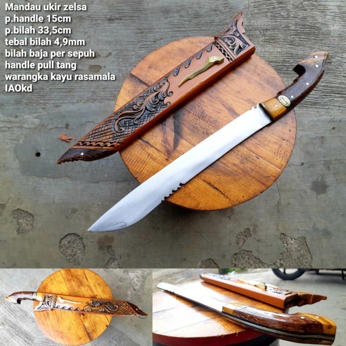 Golok Mandau Ukir Zelsa Asli Kalimantan