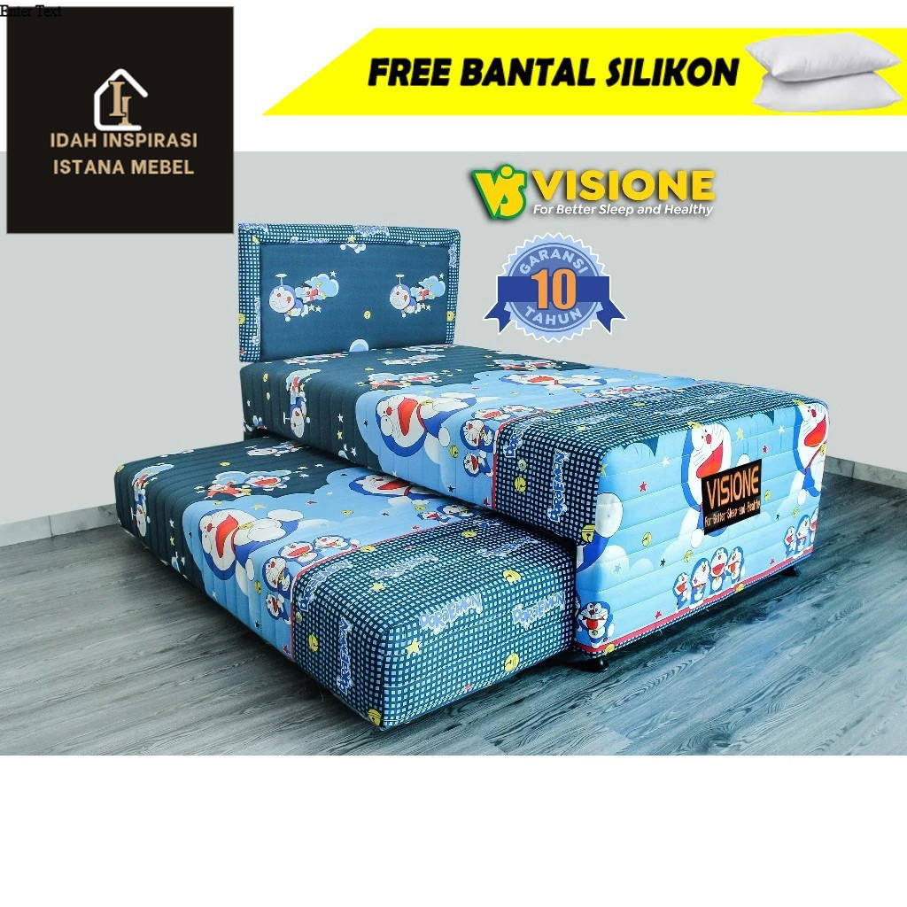 MURAH Bed sorong anak two in one manhattan Ms Kids Doraemon kasur anak springbed sorong 2 in 1 bed s