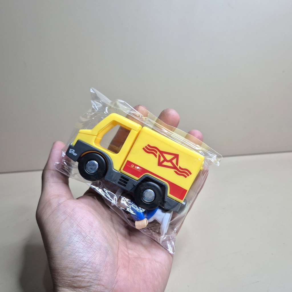 ZFANS88FG Mainan Truk Logistik kuning sambungan magnetic kompatibel kereta track rel kayu
