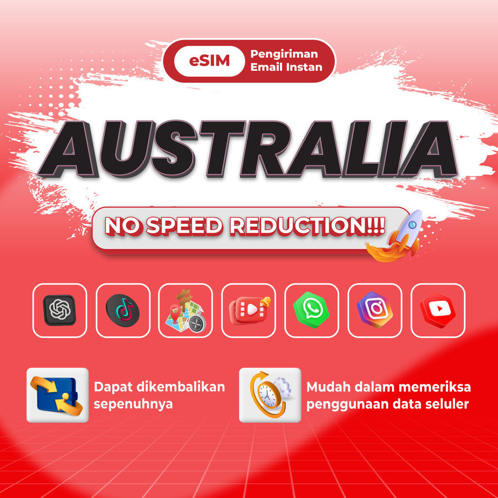 EZRoam Australia esim Roaming 5G Data | 3-20GB 3-30Hari | Instant Email Delivery | High Speed Travel