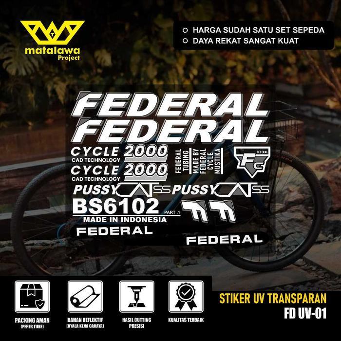 FEDERAL PREMIUM STIKER Stiker Decal FEDERAL UV TRANSPARAN STREET CAT 550 Stiker Sepeda MTB Bike Puss