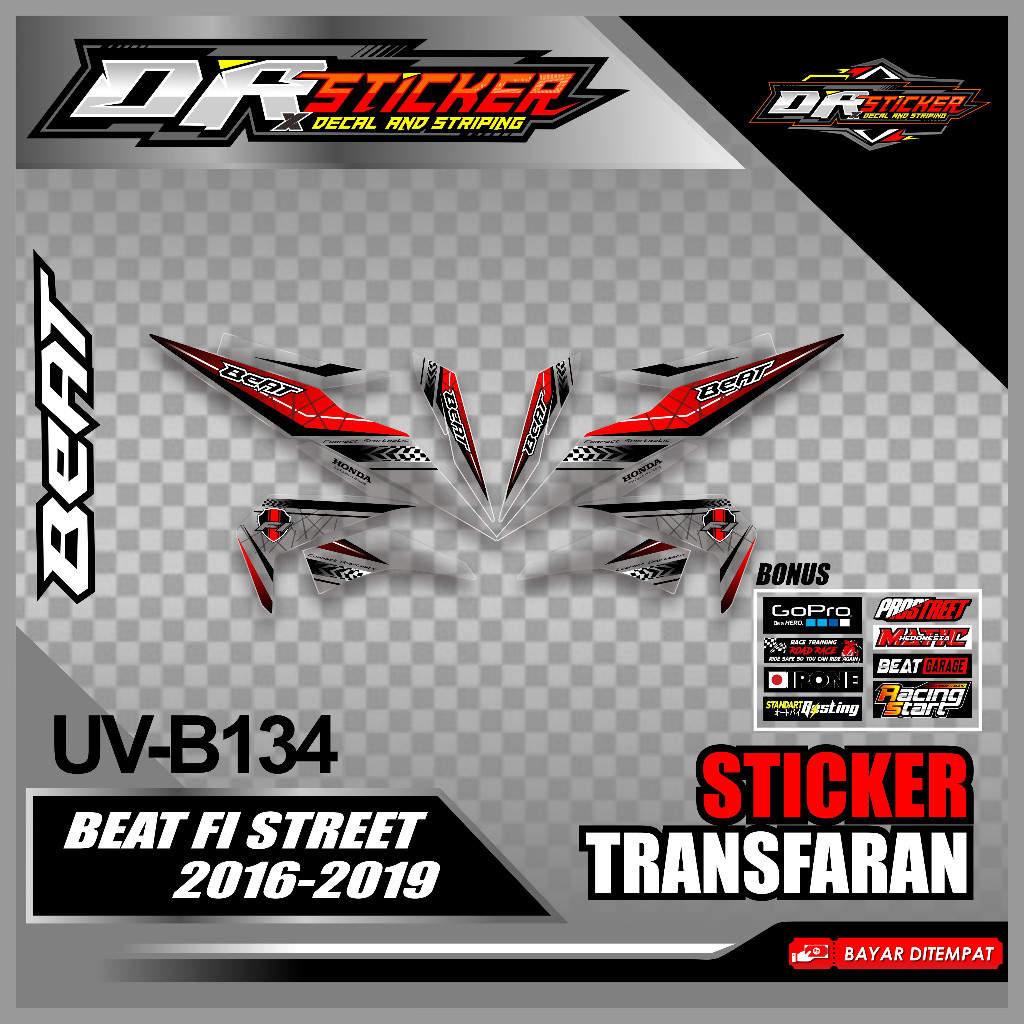STICKER STRIPING TRANSPARAN BEAT NEW ESP 2016-2017-2018-2019 - STRIPING TRANSPARAN CUSTOM BEAT FI ST