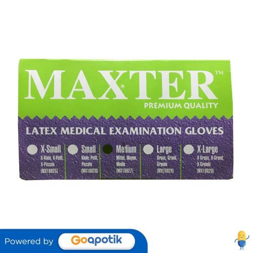 Maxter Latex Medical Examination Gloves Size M Box 100 Pcs