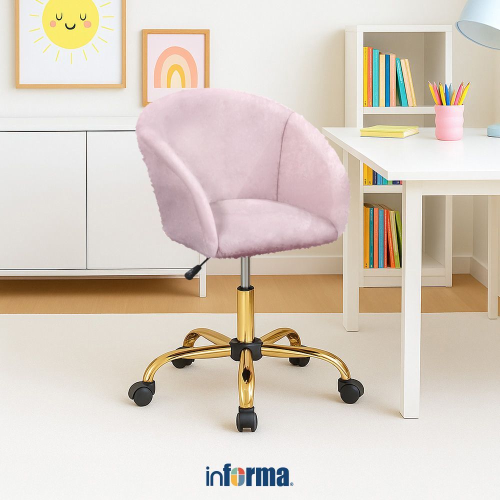 Informa Vanya Kursi Belajar Anak Fabric - Ungu Tempat Duduk Dengan Roda Kids Study Chair Furniture I