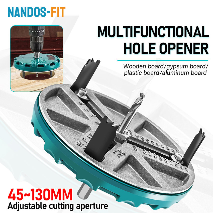 NANDOS-FIT Adjustable Circle Cutter / Mata Bor Adjustable 45–130mm / Hole Cutter Jangka Pelubang Lin