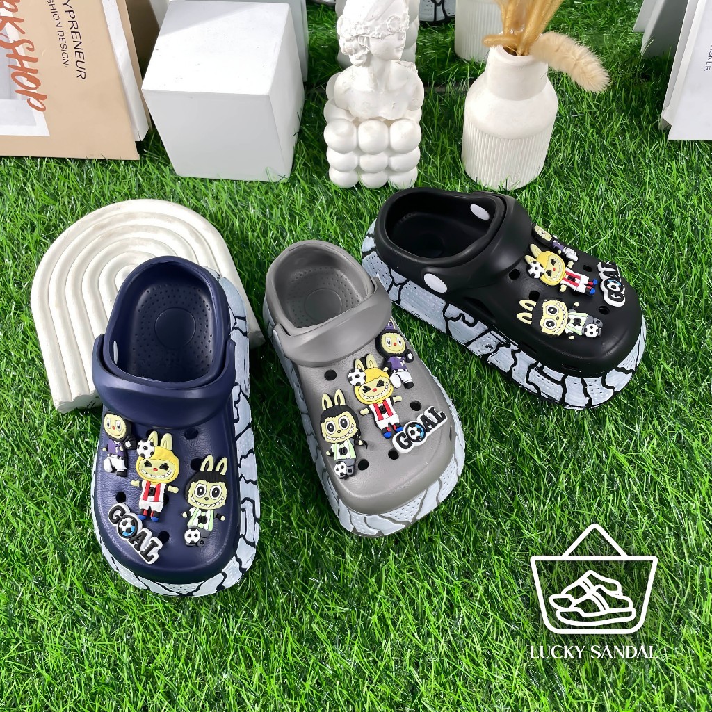 FUFU JAKARTA SPOT SANDAL SENDAL SLOP ANAK GAMBAR LABUBU NYAMAN DIPAKAI/FEDOR C-069-3 SENDAL SLOP ANA
