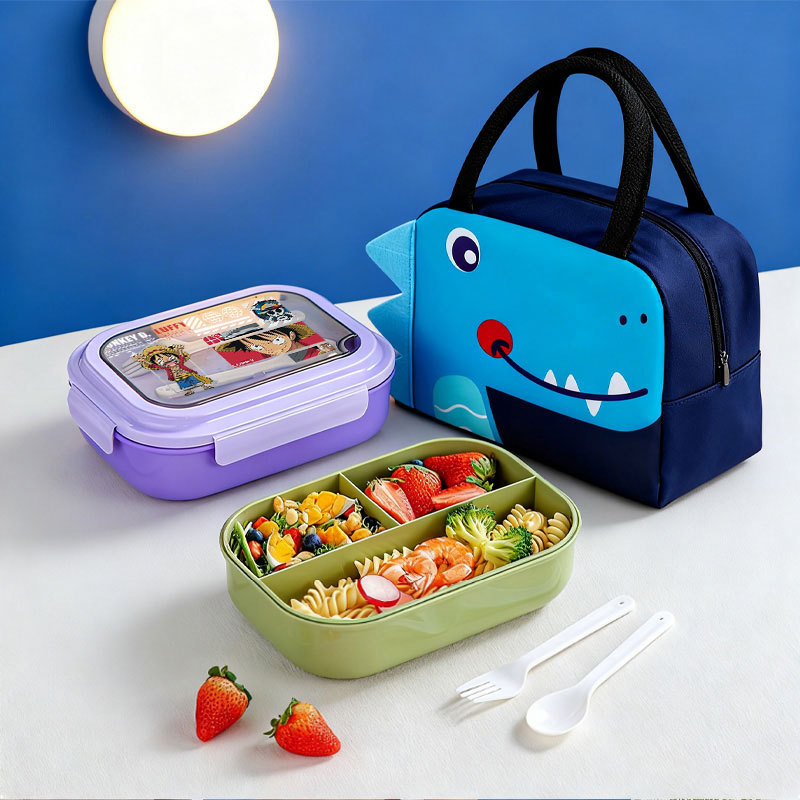 Nordic PP Bento Box Cartoon Handheld InsulaLuffyPop Bag Microwave Safe Utensils LuffyPop
