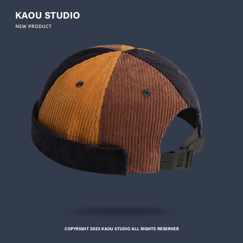 1pc Unisex Corduroy Newsboy Cap, Brimless Hat For All Seasons