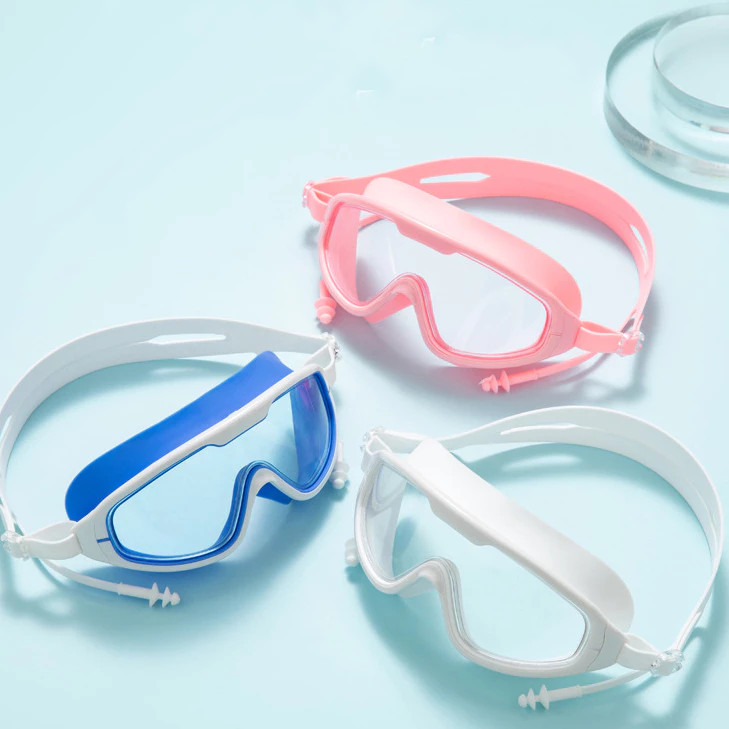 Kacamata Renang Dewasa Swimming Remaja Anti Fog Anti Uv Big Frame Free Penutup Telinga Champs CH-301