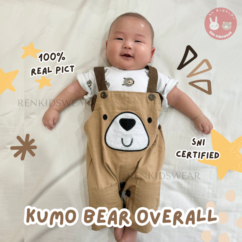 ZIZISHOP setelan overall anak bayi laki laki balita 6-18 bulan KUMO BEAR / KOALA / ANCHOR WHALE OVER