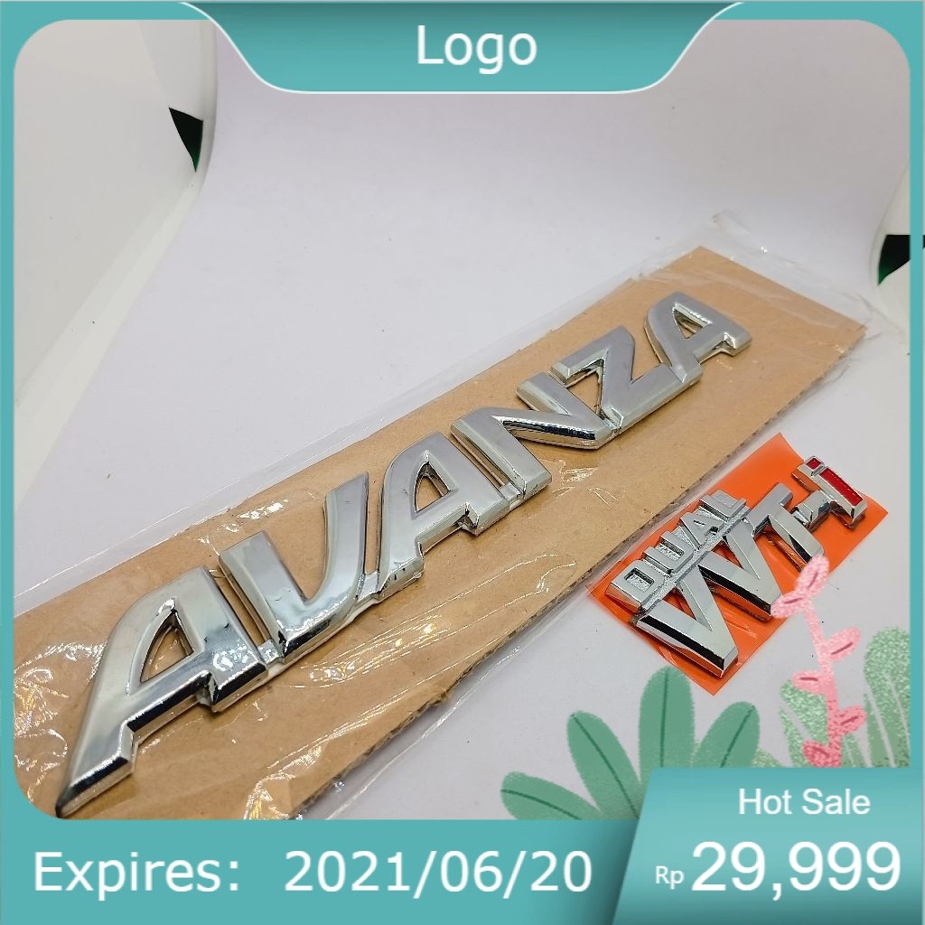 Emblem Logo Tulisan Avanza & Dual Vvti Original