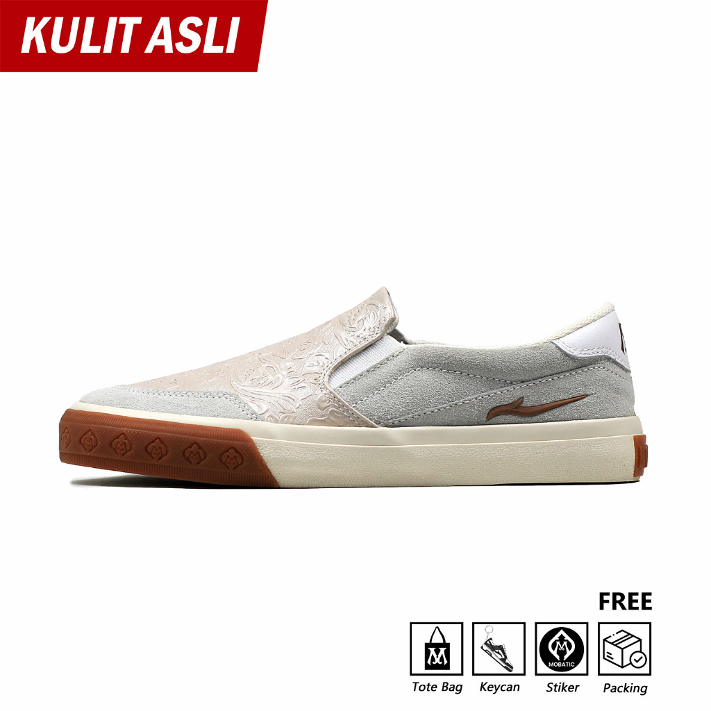 SlipOn Kulit MOBATIC FENOM White Gum - Sepatu Casual Pria / Wanita