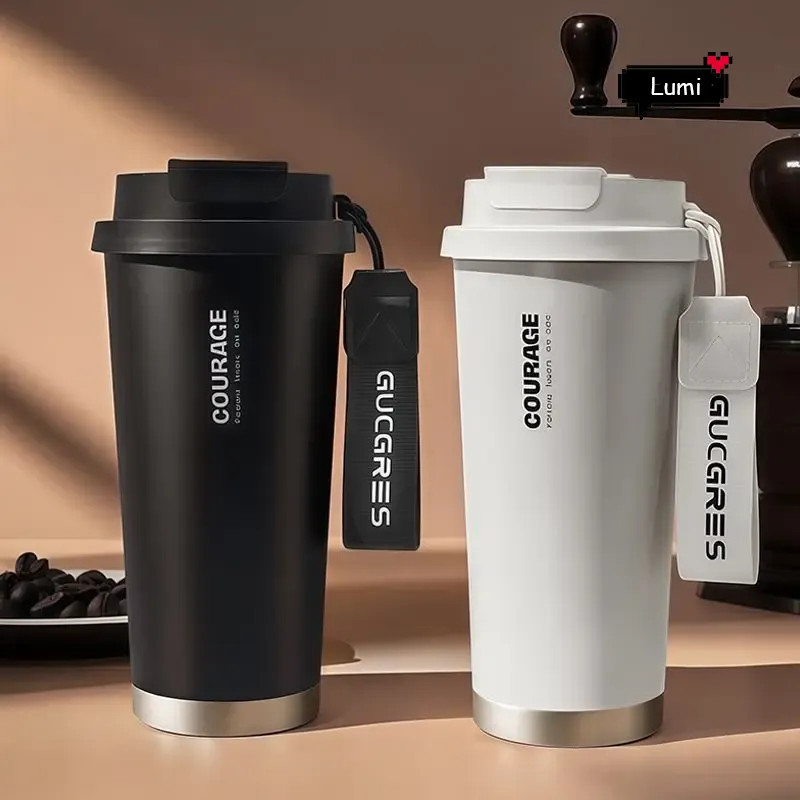 Tumbler Termos 500ml Large Capacity Coffee Mug,High-End, Portable, Office Thermal Mug,Kawaii Thermos