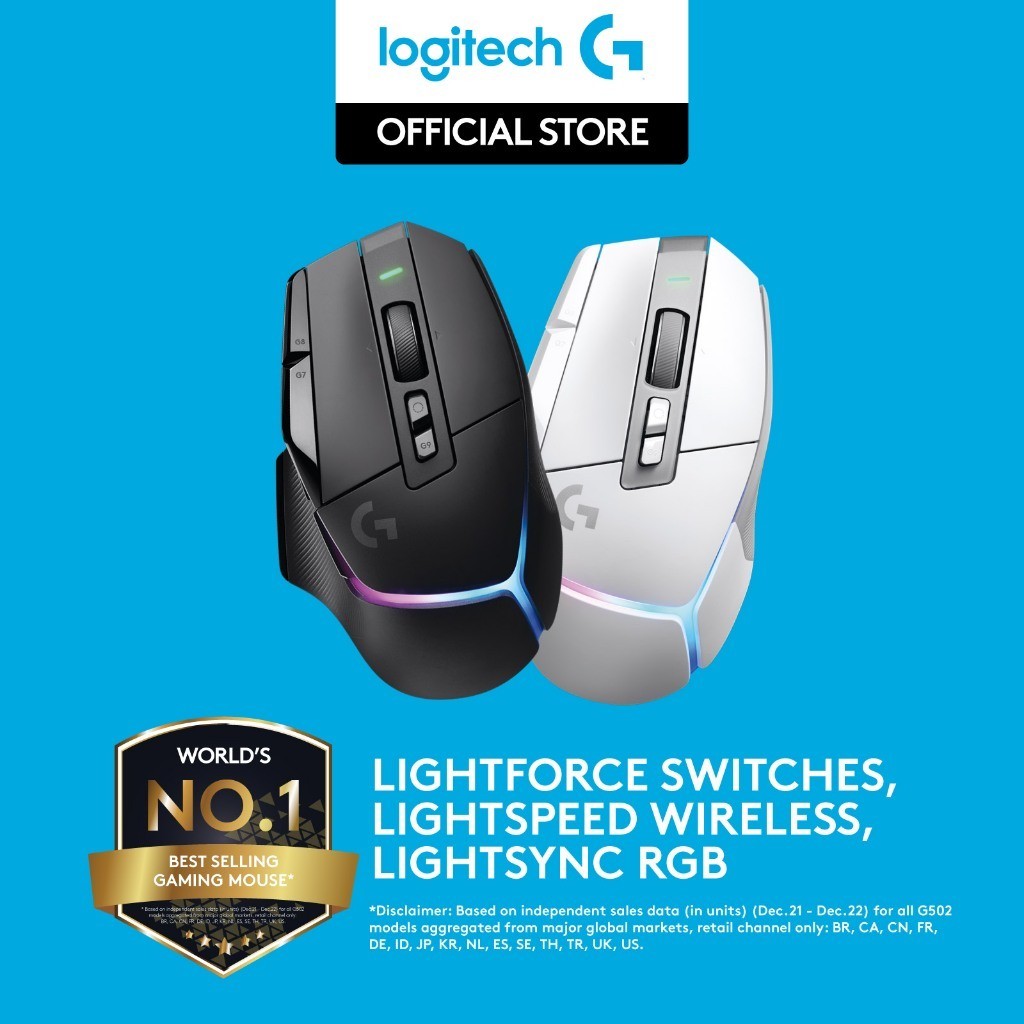 Logitech G502 X Plus Mouse Gaming Wireless RGB HERO 25K DPI G502 X