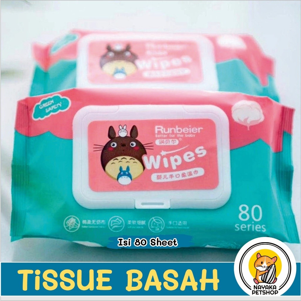 Biyanka Shop Tissue Basah Hewan Hamster Pet Soft Pet Wipes Tisu Kucing Tissu Pembersih Sugar Glider 