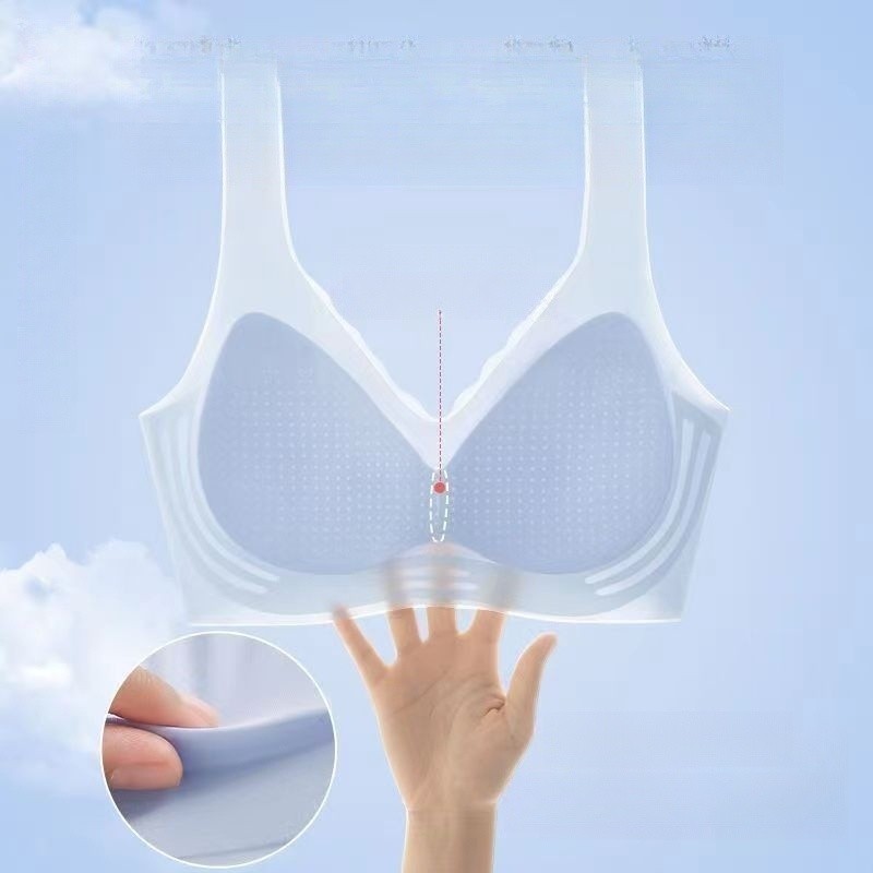 [Yunrouju] Pakaian dalam wanita super tipis dada kecil berkumpul bra tanpa cincin baja rompi