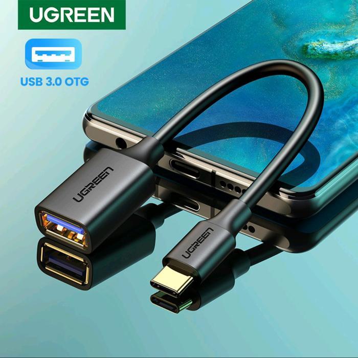 Ugreen Otg Type C to Usb 3.0 - Ugreen Kabel Otg Tipe C Usb C Original - BLACK-ABS