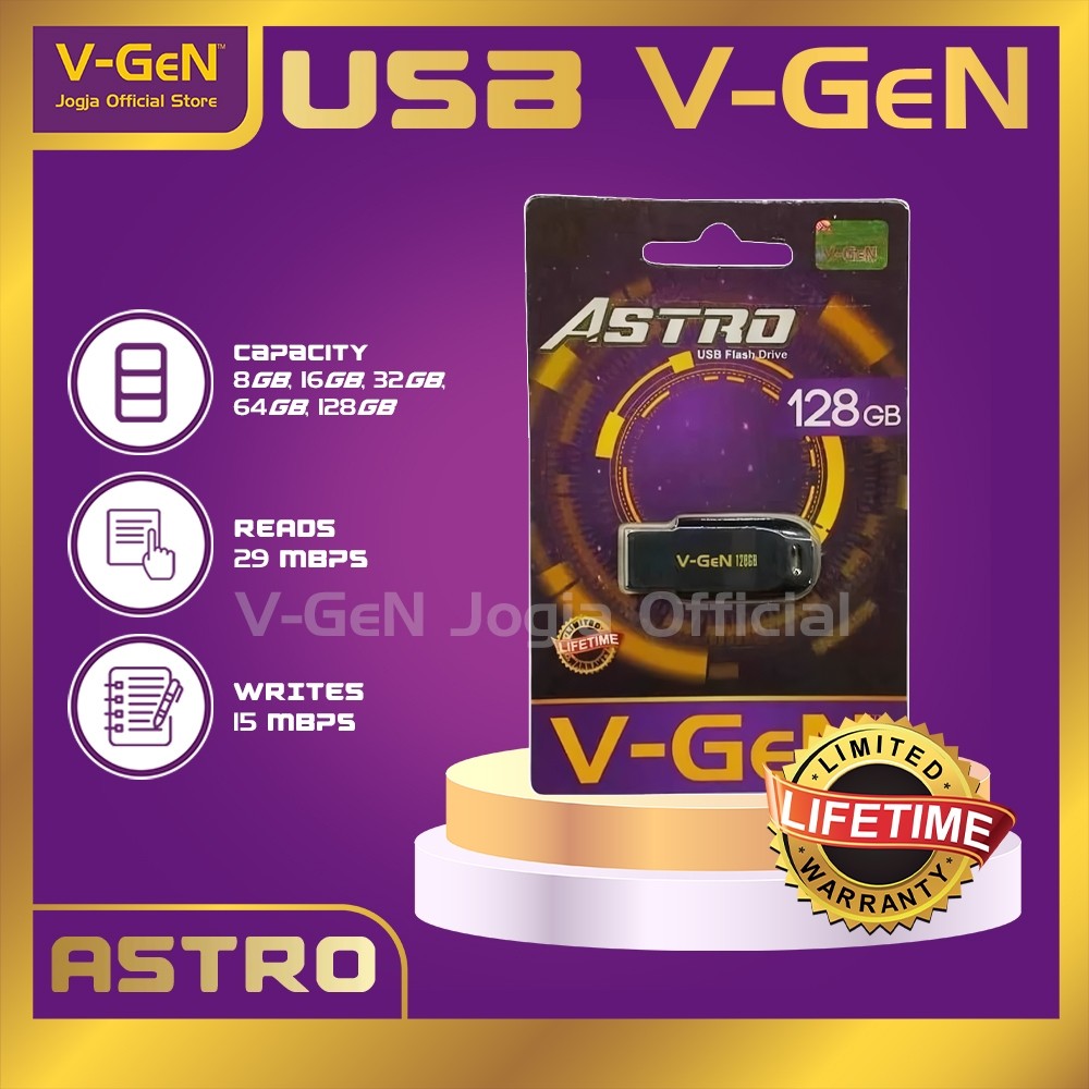 Flashdisk V-GeN Astro 8GB, 16GB, 32GB, 64GB, 128GB Original