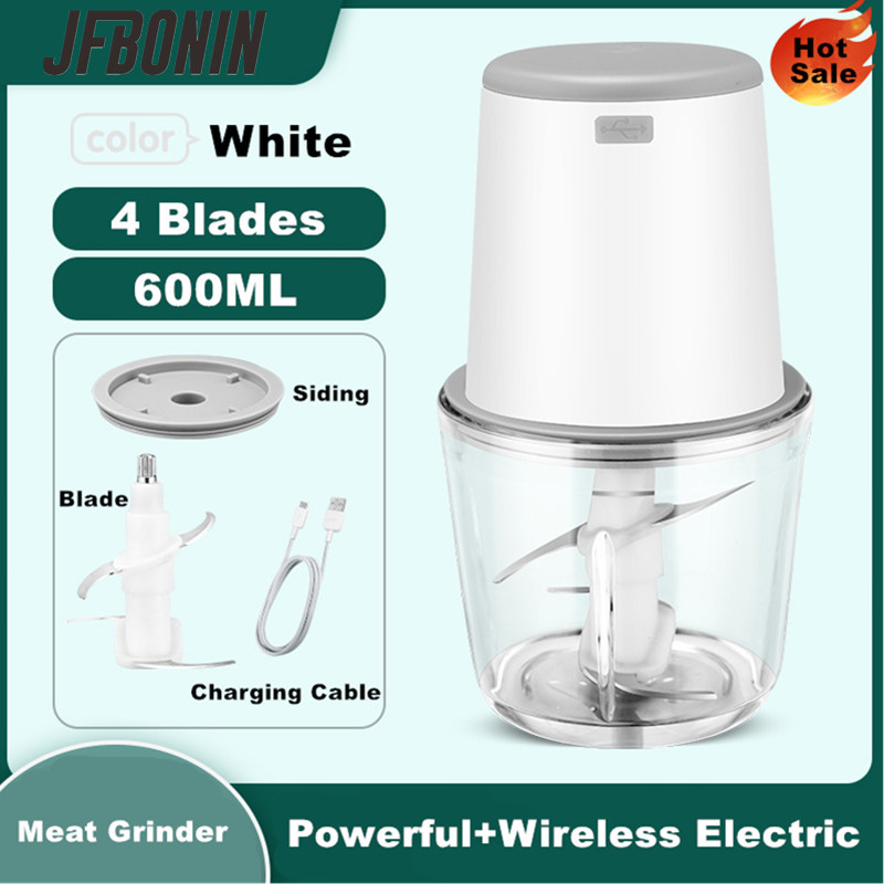 Electric Meat Grinder Household Food Processor Garlic Grinder Wireless Meat Grinder Multifunctional 