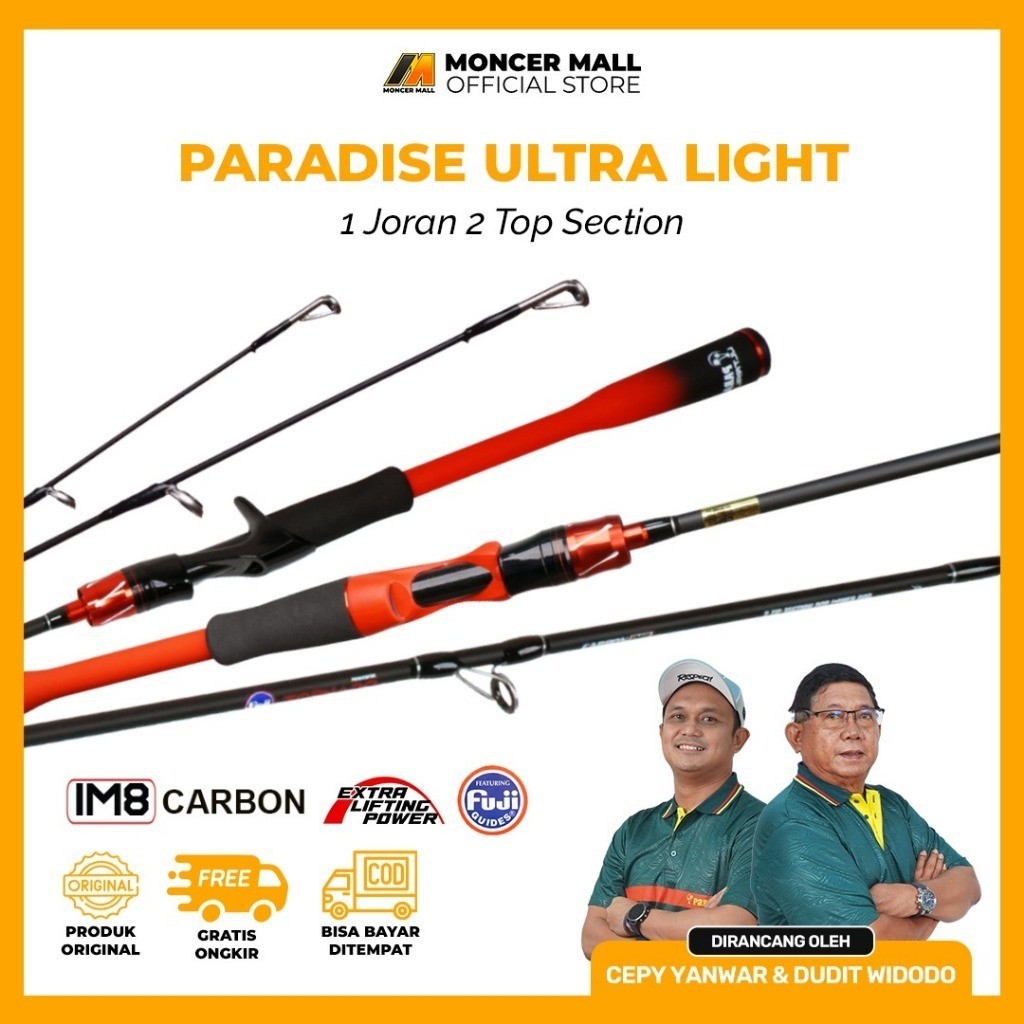 Joran Paradise Ultra Light UL Carbon Solid IM8 Ring Fuji Lentur Japan Style