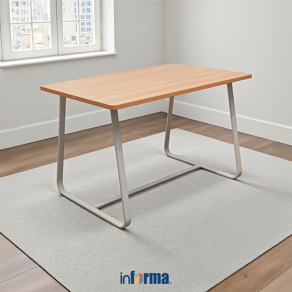 Informa Bowen Meja Makan Natural - Putih Dining Table Meja Makan Minimalis Ruang Makan Meja Minimali
