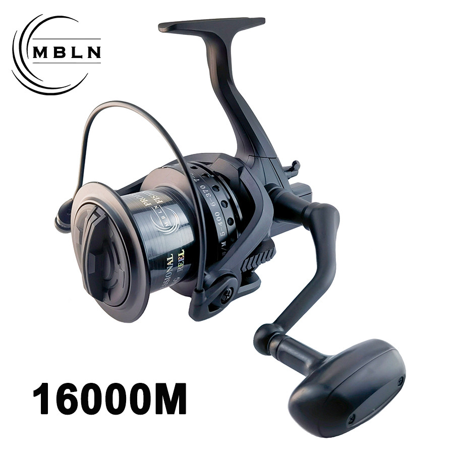 30KG Max Drag 16000 Spinning Reel, Double Guide Rod Saltwater Fishing Reel 4.1:1 Gear Ratio for Carp