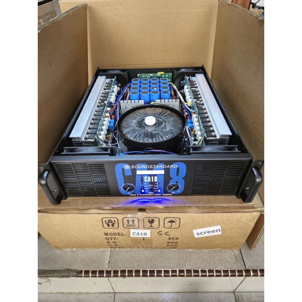 Power Amplifier SoundStandard CA 18/ca18 Body Panjang Komponen makro NEW ADA LAYAR LED