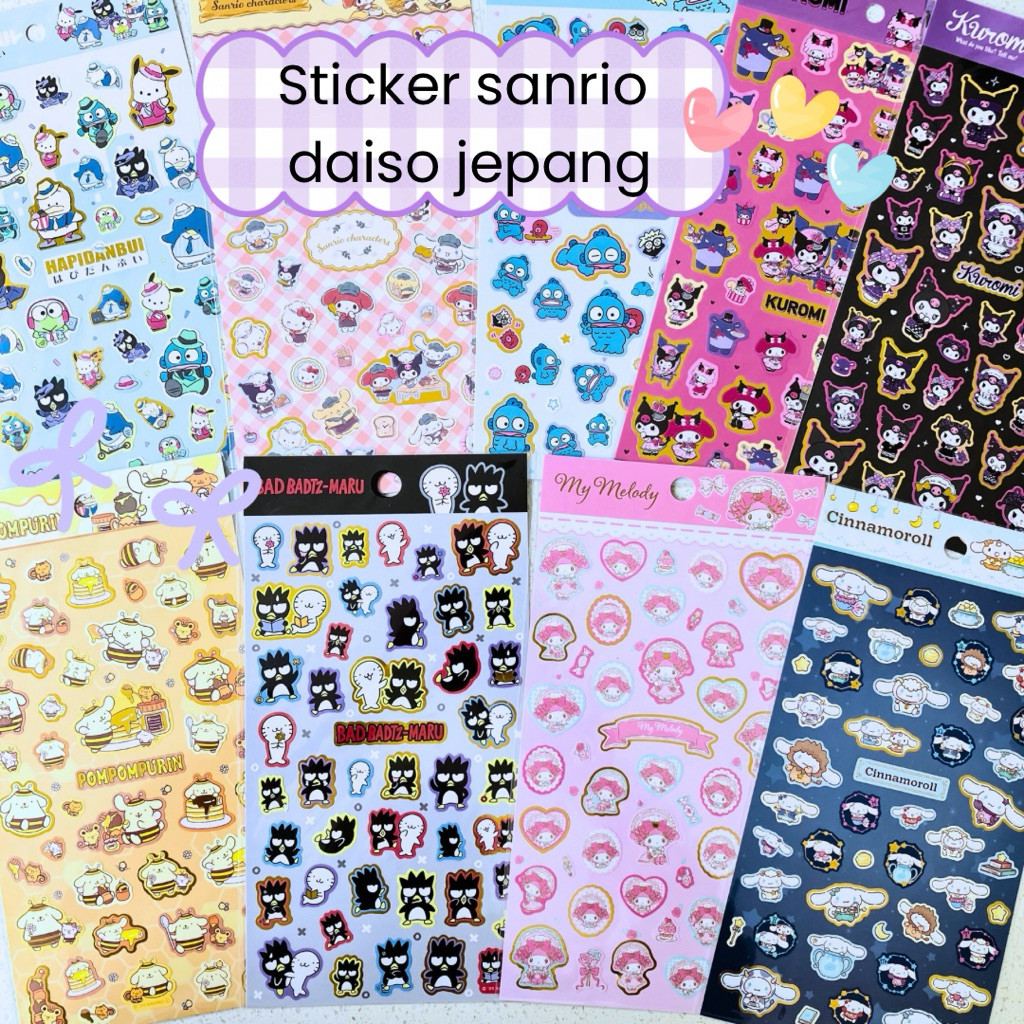 sticker sanrio daiso jepang