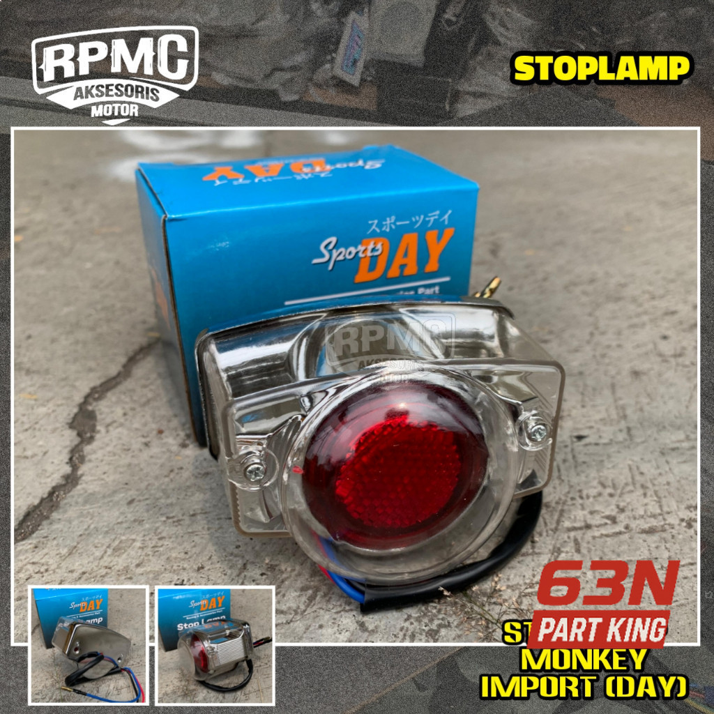 STOPLAMP LAMPU BELAKANG DAY TAKEGAWA MODEL MONKEY IMPORT SET LAMPU LED COVER CNC STOP BELAKANG CB ST