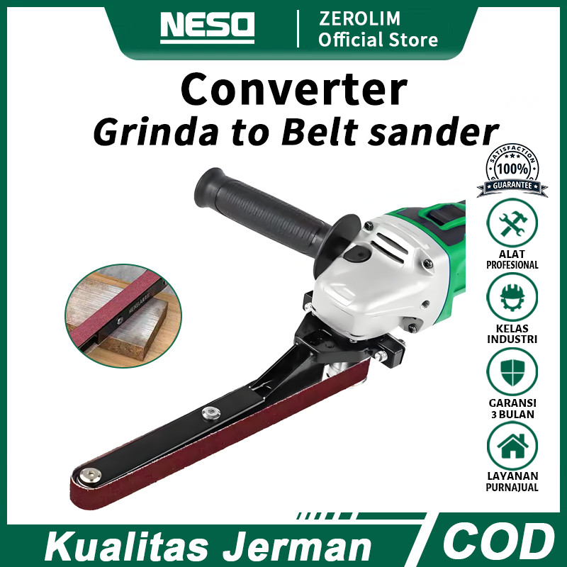 NESO JERMAN Adapter Belt Sander Mini DIY Mesin Giling Pemoles Sabuk Ampelas Penggiling Sudut (COD) S