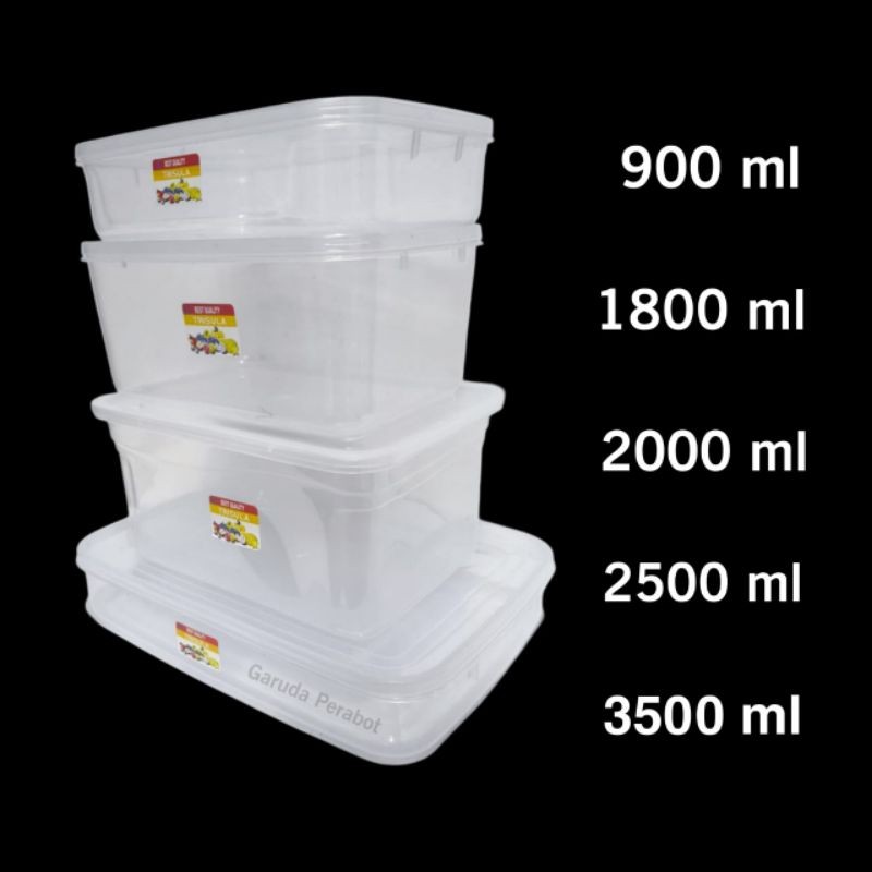 Kotak Makan 2500ml / Wadah Makanan 2000 Ml Serbaguna / Toples Plastik Bening Box Container 900ml