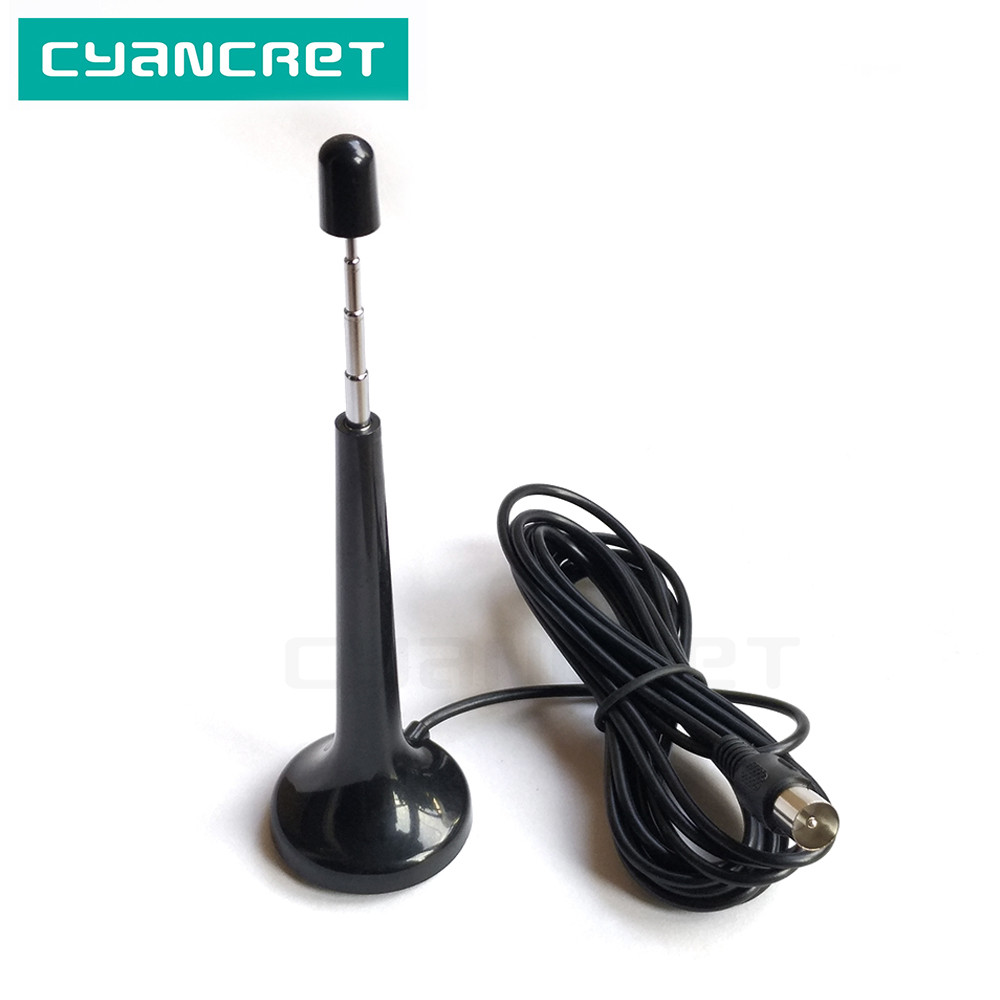 Enhanced gital Mini TV Antenna 3.0DBI Adjustable Length Aerial Receive DVB-T2 VHF UHF HDTV Signal fo