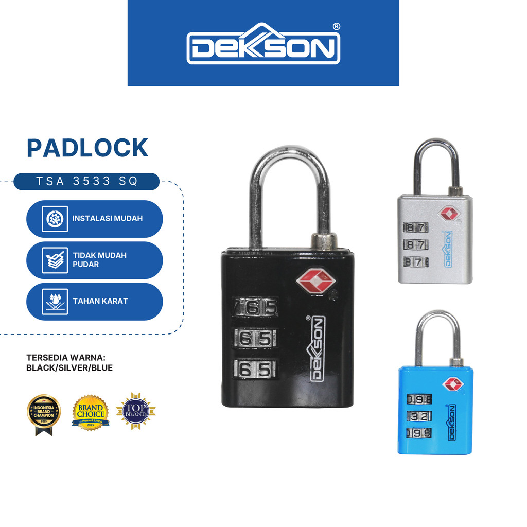 DEKKSON Padlock Gembok Koper TSA 3533