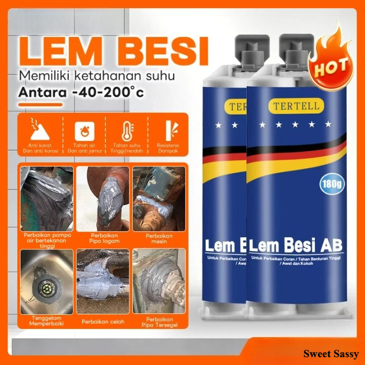 Lem AB Besi Super Kuat Tahan Panas Kafuter Lem Perekat Super Untuk Reparasi Mobil / Rumah  Lem Besi 