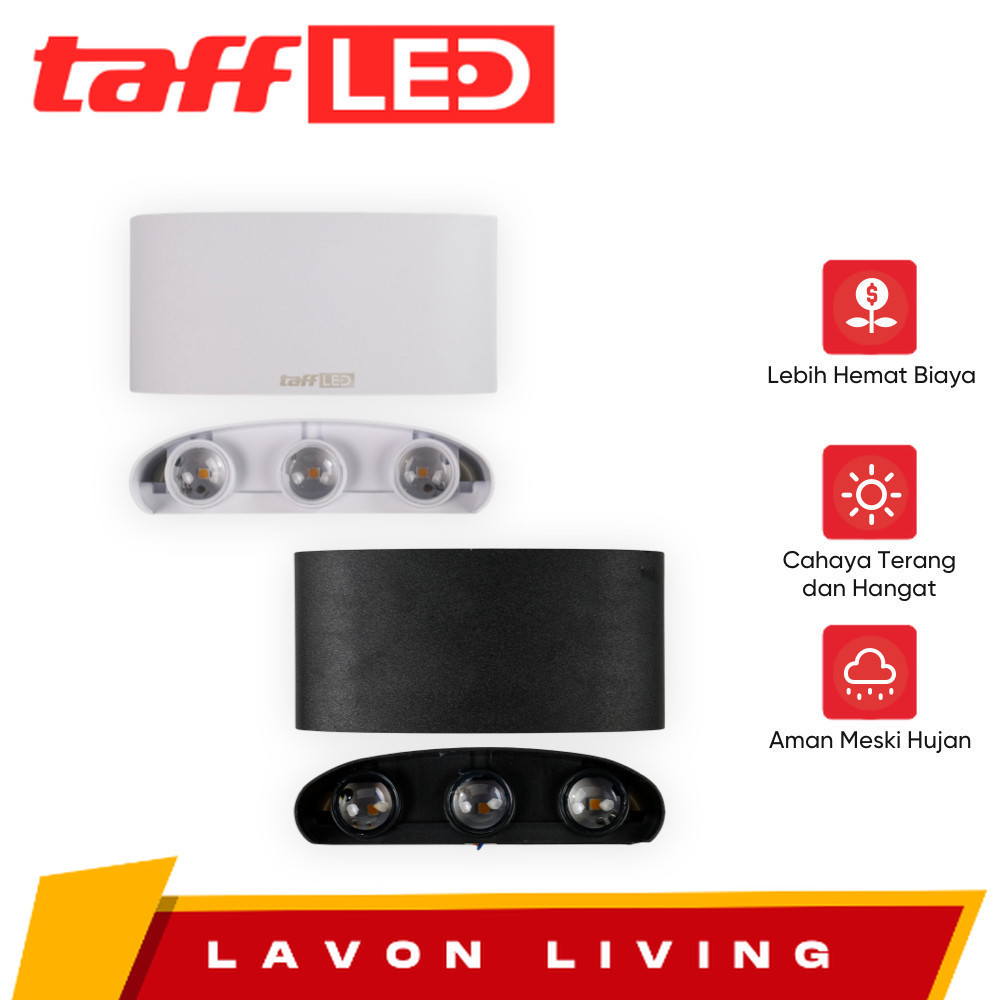 TAFFLED Lampu Dinding LED Indoor Plastic Body 6 LED Warm White 6W - 6T
