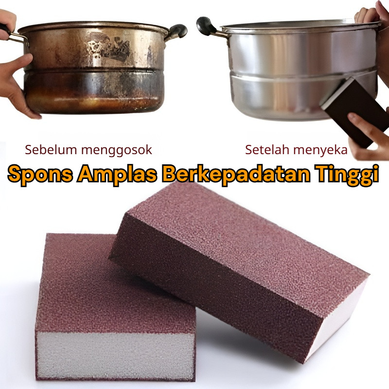 Spons Scrub Silicon Carbide Kepadatan Tinggi Nano Magic Scrub Alat Penghilang Karat Spons Cuci Pirin