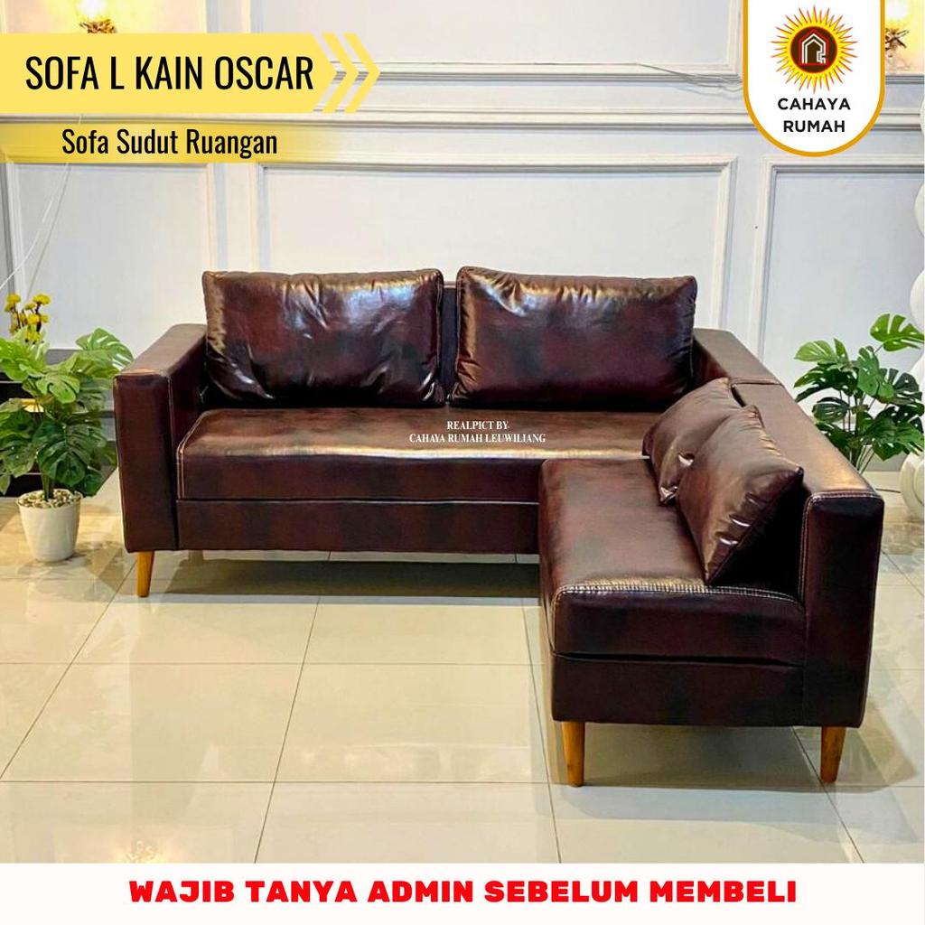 Cahaya Rumah Leuwiliang - Sofa L Kain Oscar - Sofa Tamu - Sofa Sudut Minimalis - Produk Custom