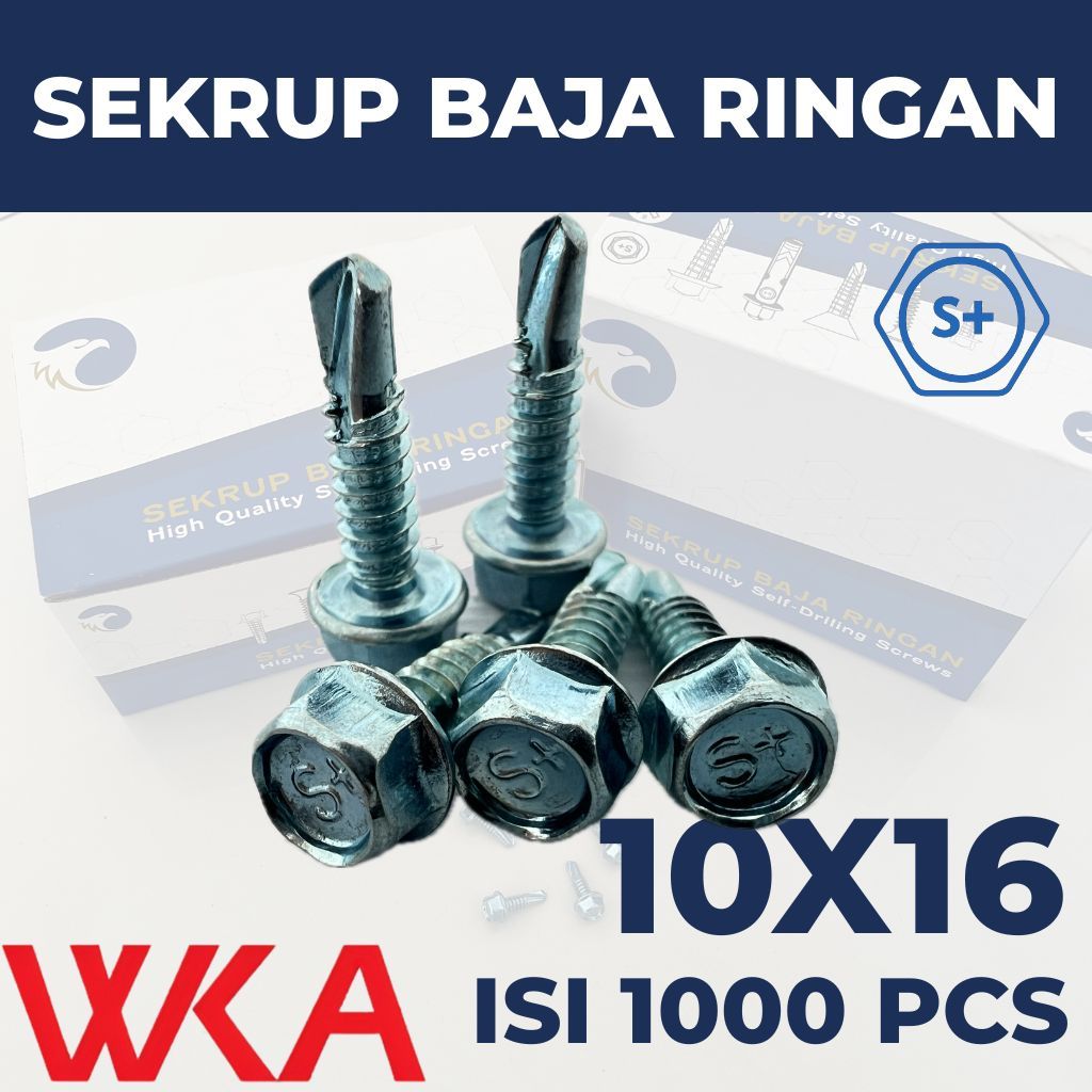Sekrup Baja Ringan 10x16 (1 DUS ISI 1000 PCS) –  Seng / Skrup / Spandek / Bondek / Atap / Baut / Wir