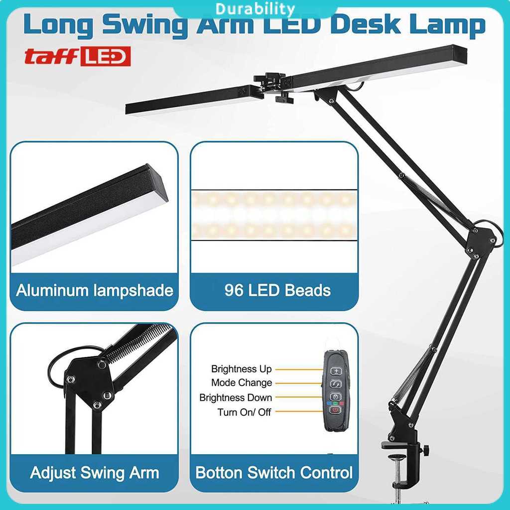 TaffLED Lampu Meja Baca LED Double Head 3 Color Mode SMD - ZN14
