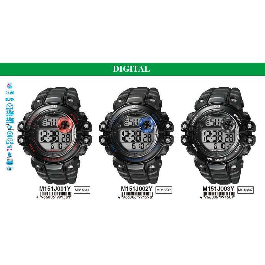 PROMO SALE Q&Q QnQ QQ Original Jam Tangan Pria Digital - M151 M151J Water Resist MENAMBAH KESAN BARU