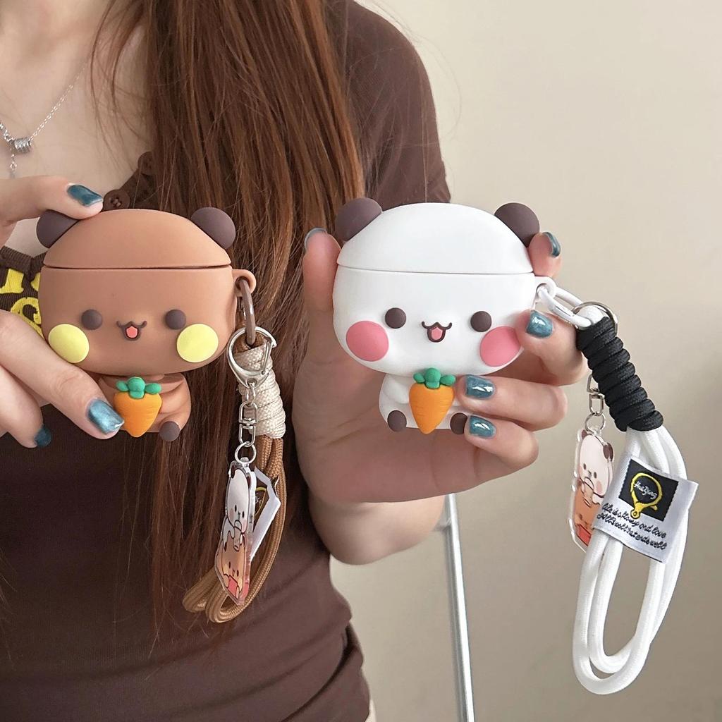 Kawaii 3D Bear Headphone Case Silicone Shockproof Cover for Apple Airpods 4 3 2 Airpods Pro3 Pro2 4 