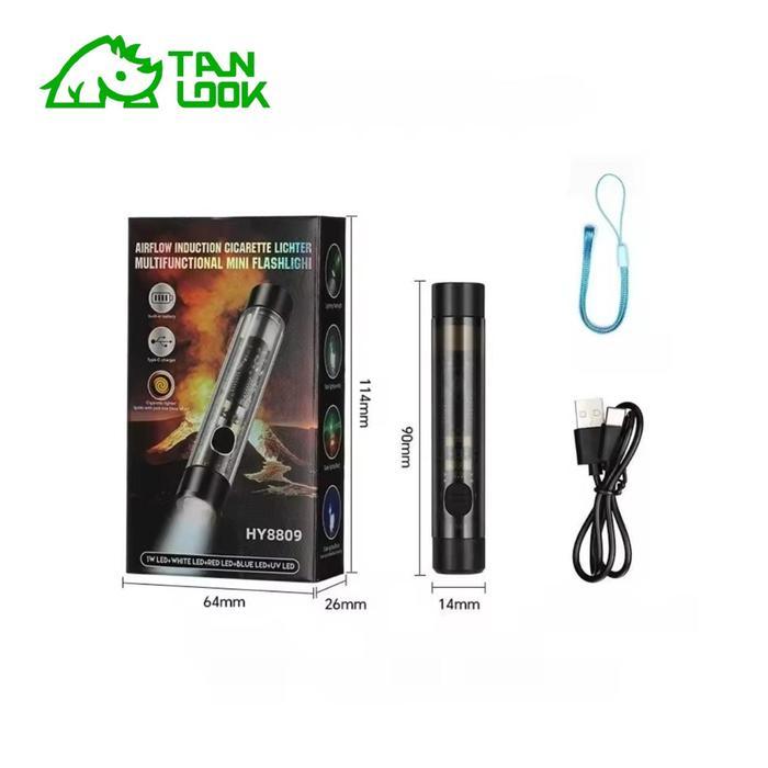 TANLOOK Senter LED Mini Multifungsi Elektrik 7 Mode Pencahayaan Cas USB Praktis untuk Sehari-hari - 