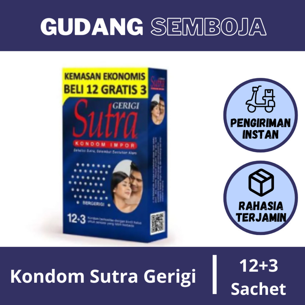 PREMIUM GOLD [PRIVASI AMAN] Kondom Sutra Gerigi Econopack Isi 15 Sachet / Kondom Sutra Biru Isi 12 +