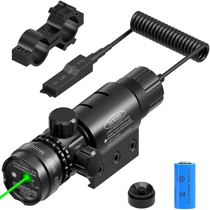Tactical Laser Green/Red Dot Rifle Sight Adjustable Light Scope Mount+Remote Swit for Rifle Airsoft 